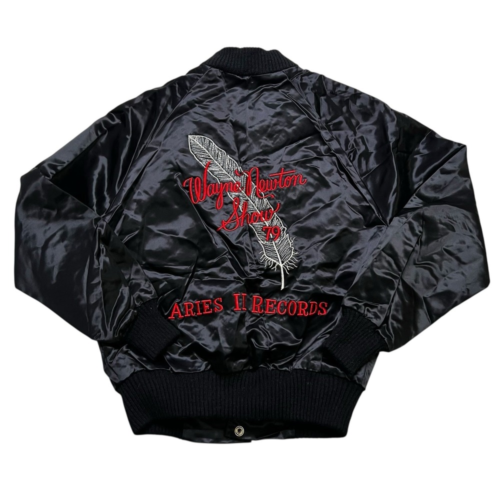 Vintage Wayne Newton Show Satin‎ Jacket Mens Small Black 1979 Aries II Records